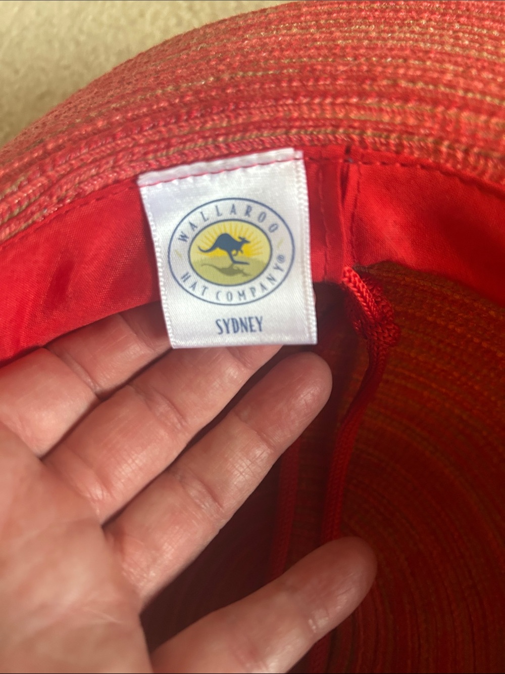 Wallaroo Salmon/Tan Woven Sun Hat - Picture 6 of 7